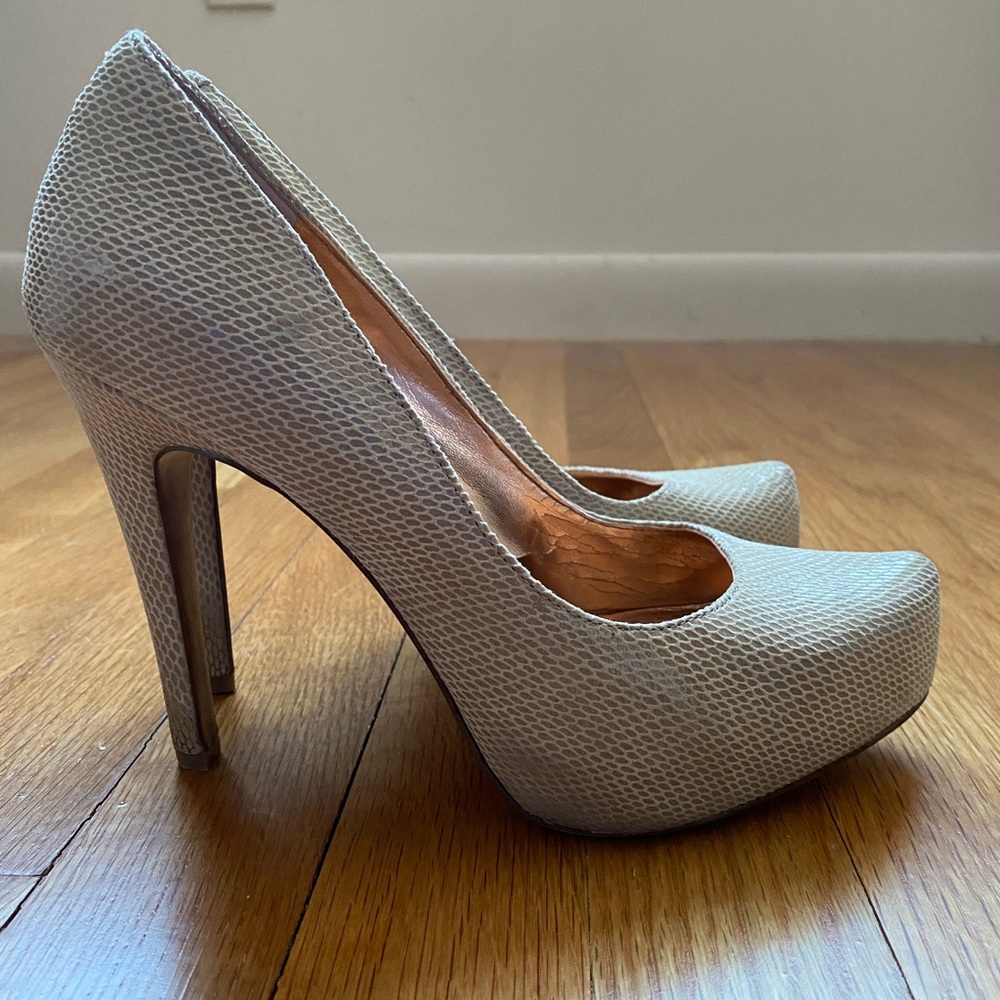 BCBG snakeskin heels